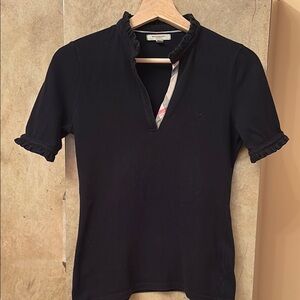 Burberry London Black Ruffled Women's Top . Size s